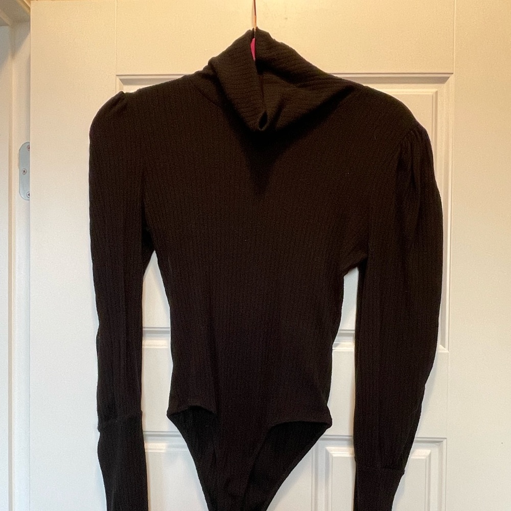 Black title neck bodysuit